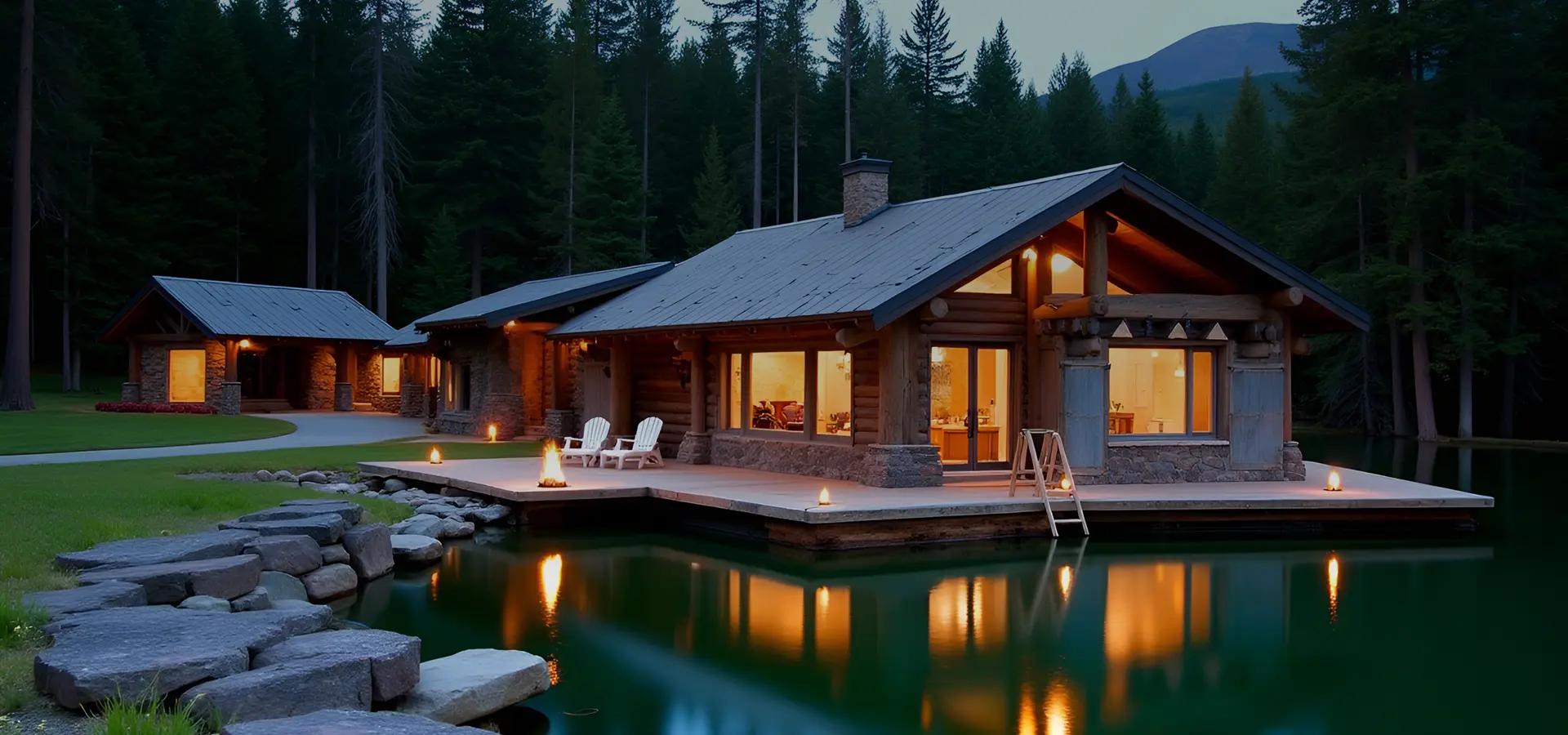 Modern eco-home in the forest